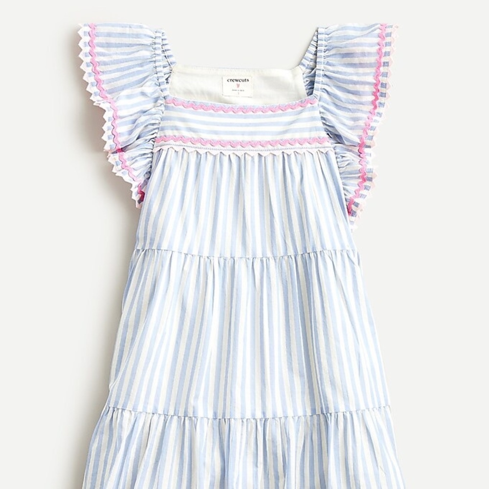 J. CREW CREWCUT girls tiered dress with rickrack trim size 7